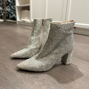 Betsey Johnson Sparkling Rhinestone Heeled Boots